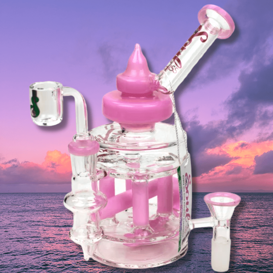 Soul Glass Dab Rigs 7" / Pink SOUL Glass 2-in-1 Double Deck Recycler-7" SOUL Glass 2-in-1 Double Deck Recycler-7"-Winkler Vape SuperStore & Bong