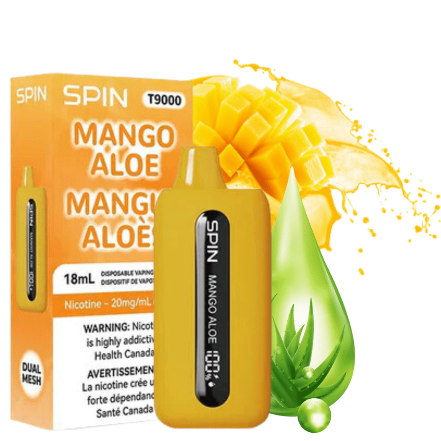 Spin Vape Disposables 20mg / 9000 Puffs Spin T9000 Disposable Vape-Mango Aloe Spin T9000 Disposable Vape-Mango Aloe-Winkler Vape SuperStore MB