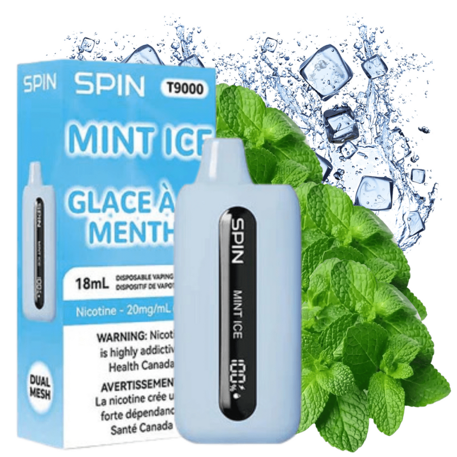 Spin Vape Disposables 20mg / 9000 Puffs Spin T9000 Disposable Vape-Mint Ice Spin T9000 Disposable Vape-Mint Ice-Winkler Vape SuperStore, Manitoba