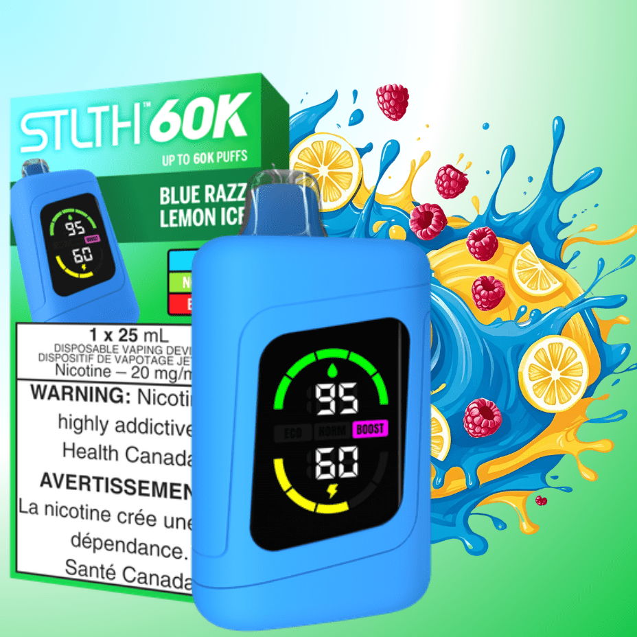 STLTH 60K Disposable Vape-Blue Razz Lemon Ice 20mg / 60000 Puffs Winkler Vape SuperStore and Bong Shop Manitoba Canada