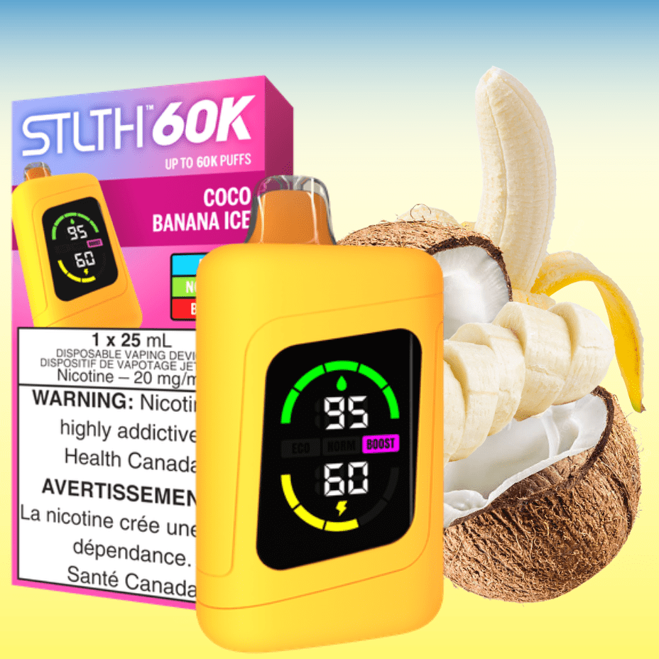 STLTH 60K Disposable Vape-Coco Banana Ice 20mg / 60000 Puffs Winkler Vape SuperStore and Bong Shop Manitoba Canada