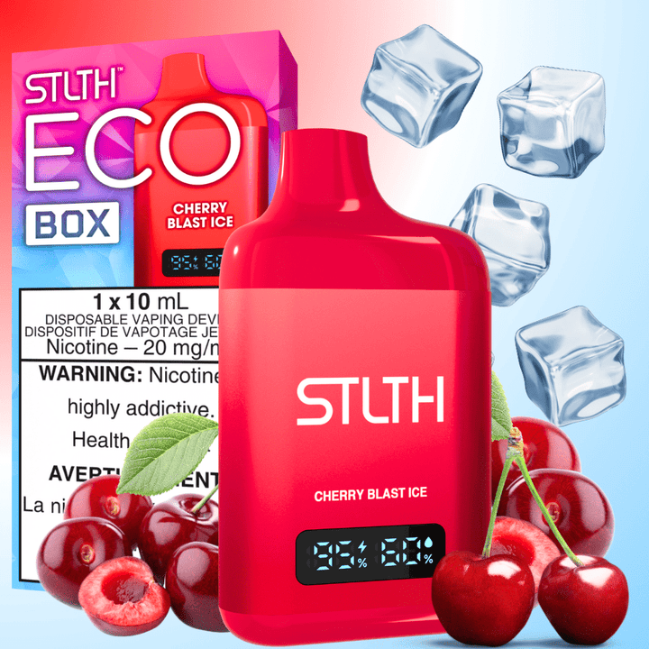 STLTH Eco Box Disposable Vape - Cherry Blast Ice 10mL / 20mg Winkler Vape SuperStore and Bong Shop Manitoba Canada