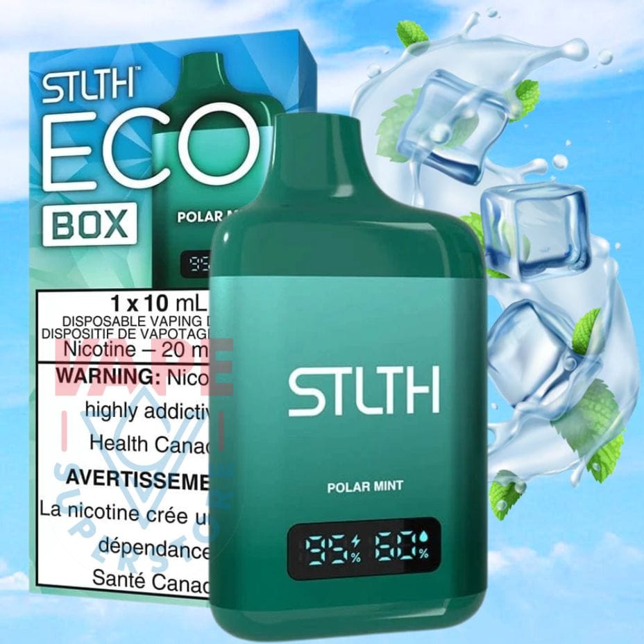 STLTH Eco Box Disposable Vape - Polar Mint 20mg Winkler Vape SuperStore and Bong Shop Manitoba Canada
