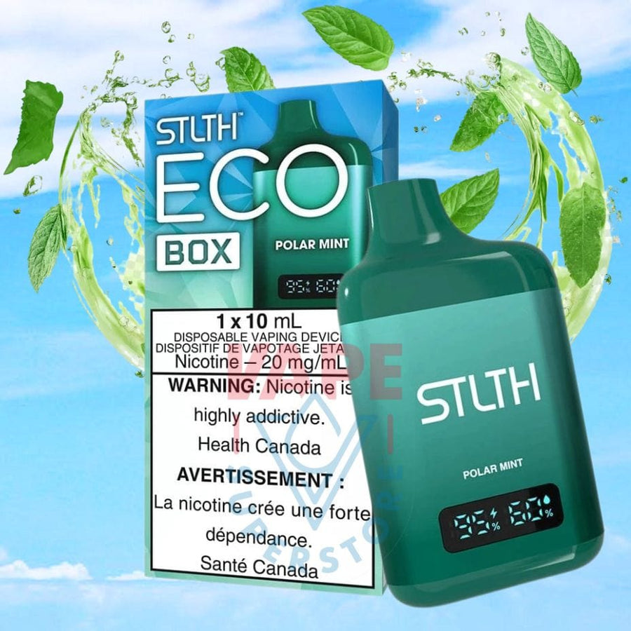 STLTH Eco Box Disposable Vape - Polar Mint 20mg Winkler Vape SuperStore and Bong Shop Manitoba Canada