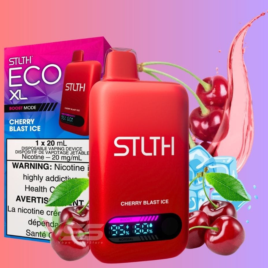 STLTH Eco XL Disposable Vape - Cherry Blast Ice Winkler Vape SuperStore and Bong Shop Manitoba Canada