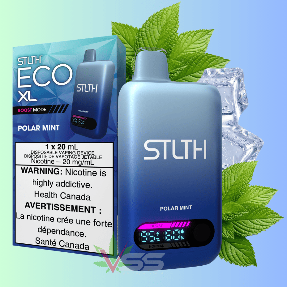 STLTH Eco XL Disposable Vape - Polar Mint 20mL / 20mg Winkler Vape SuperStore and Bong Shop Manitoba Canada