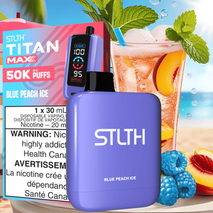 STLTH Titan Max 50K Disposable Vape-Blue Peach Ice 20mg / 50000 Puffs Winkler Vape SuperStore and Bong Shop Manitoba Canada