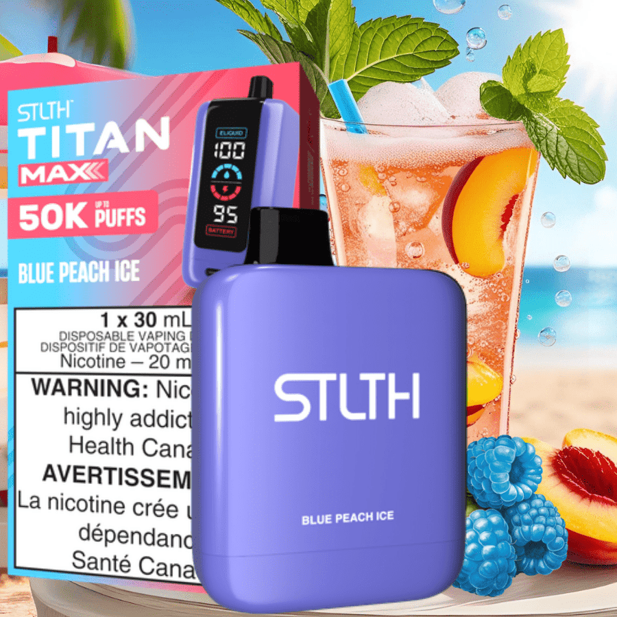 STLTH Titan Max 50K Disposable Vape-Blue Peach Ice 20mg / 50000 Puffs Winkler Vape SuperStore and Bong Shop Manitoba Canada
