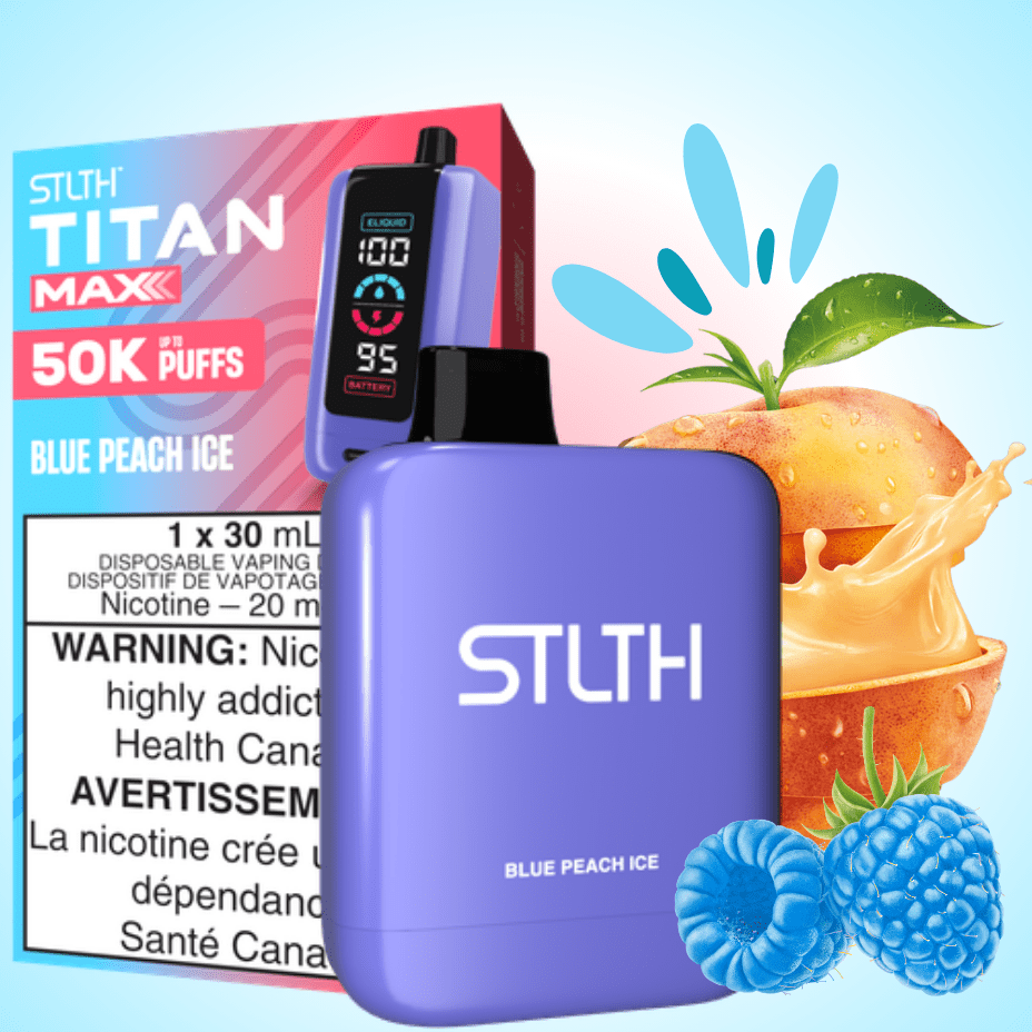 STLTH Titan Max 50K Disposable Vape-Blue Peach Ice 20mg / 50000 Puffs Winkler Vape SuperStore and Bong Shop Manitoba Canada