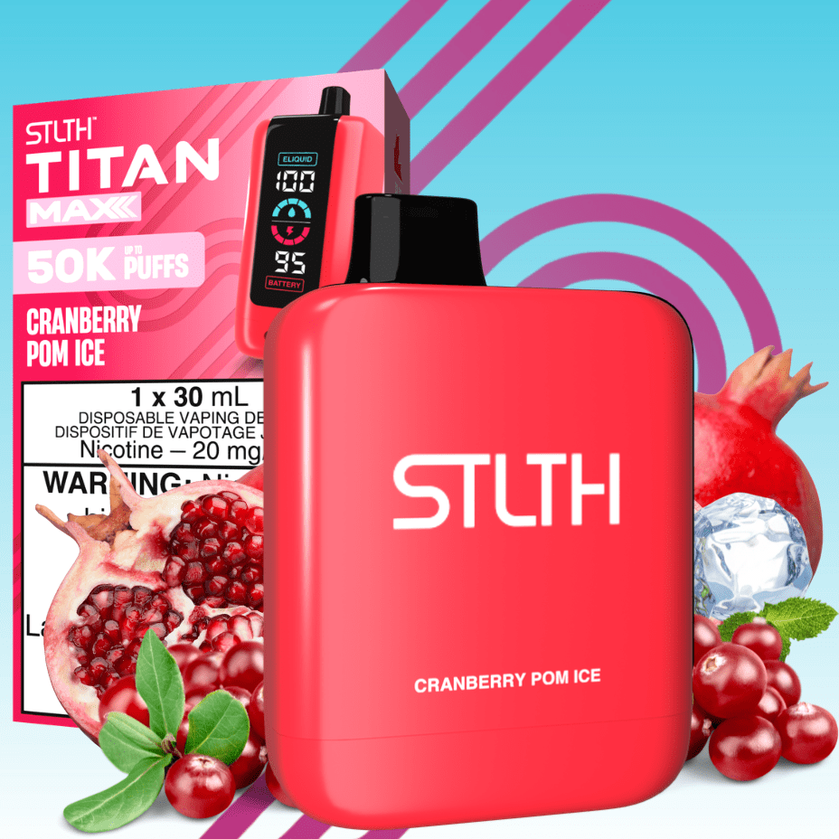 STLTH Titan Max 50K Disposable Vape - Cranberry Pom Ice 50000 Puffs / 20mg Winkler Vape SuperStore and Bong Shop Manitoba Canada