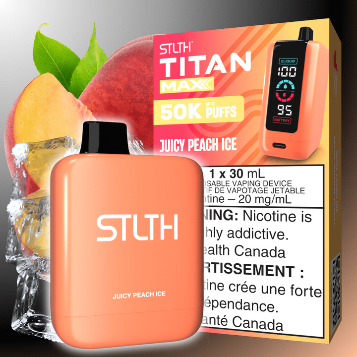 STLTH Titan Max 50k Disposable Vape-Juicy Peach Ice 50000 Puffs Winkler Vape SuperStore and Bong Shop Manitoba Canada