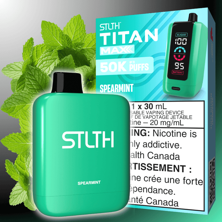 STLTH Titan Max 50k Disposable Vape-Spearmint 50000 Puffs Winkler Vape SuperStore and Bong Shop Manitoba Canada