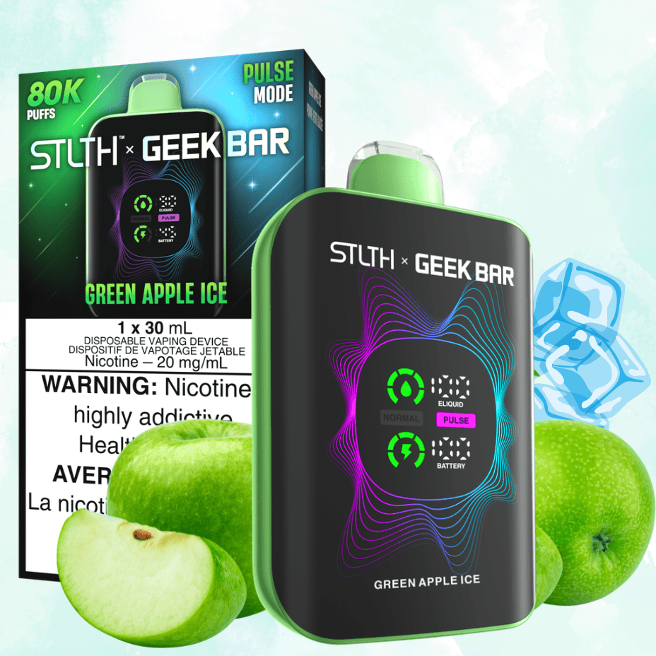 STLTH x Geek Bar 80K Disposable Vape - Green Apple Ice 80000 / 20mg/mL Winkler Vape SuperStore and Bong Shop Manitoba Canada