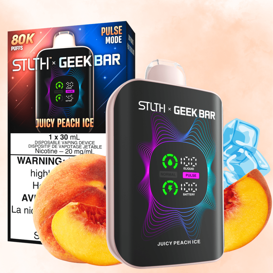 STLTH x Geek Bar 80K Disposable Vape - Juicy Peach Ice 80000 / 20mg/mL Winkler Vape SuperStore and Bong Shop Manitoba Canada