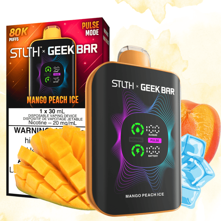 STLTH x Geek Bar 80K Disposable Vape-Mango Peach Ice 20mg / 80000 Puffs Winkler Vape SuperStore and Bong Shop Manitoba Canada