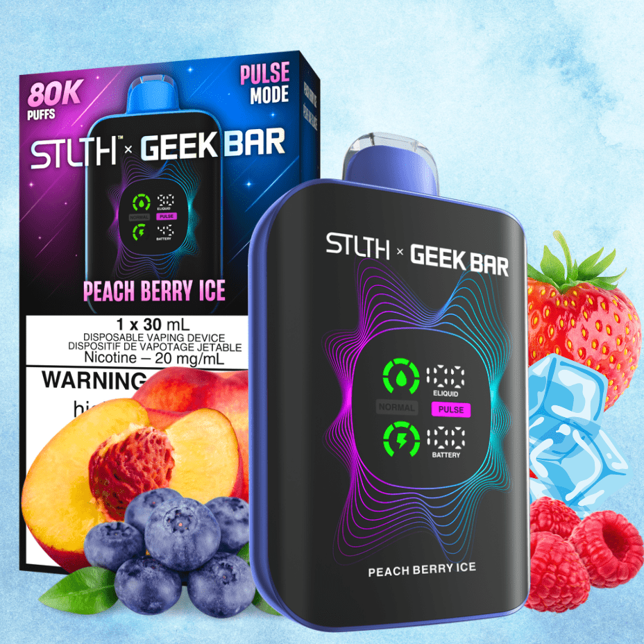 STLTH x Geek Bar 80K Disposable Vape-Peach Berry Ice 20mg / 80000 Puffs Winkler Vape SuperStore and Bong Shop Manitoba Canada