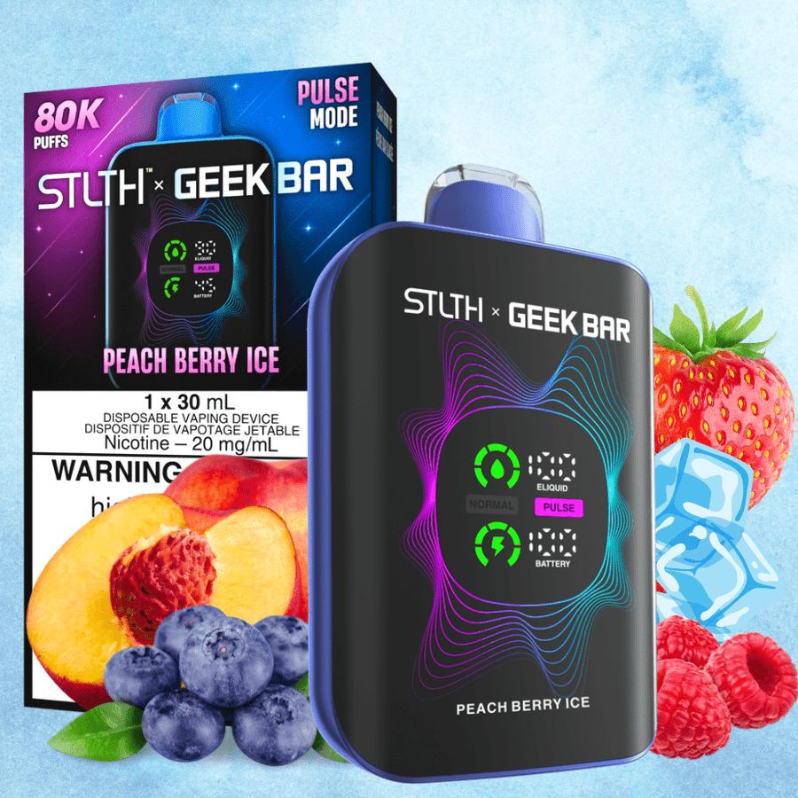 STLTH x Geek Bar 80K Disposable Vape-Peach Berry Ice 20mg / 80000 Puffs Winkler Vape SuperStore and Bong Shop Manitoba Canada