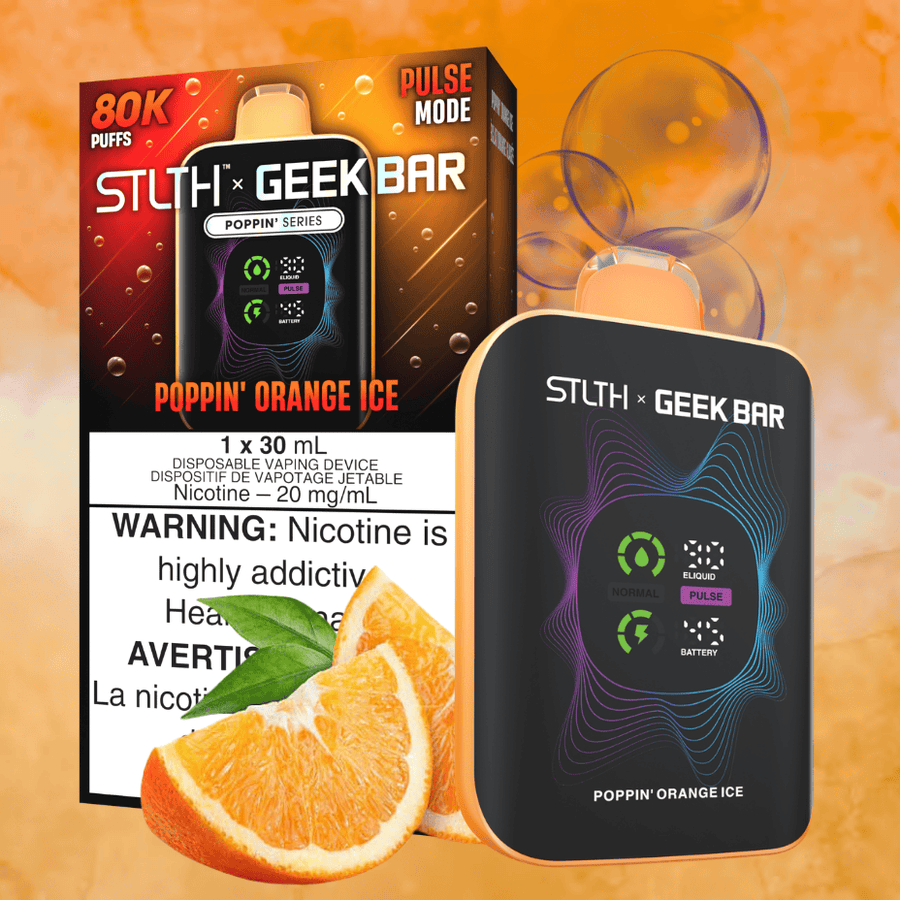 STLTH x Geek Bar 80K Disposable Vape - Poppin' Orange Ice 80000 Puffs / 20mg Winkler Vape SuperStore and Bong Shop Manitoba Canada