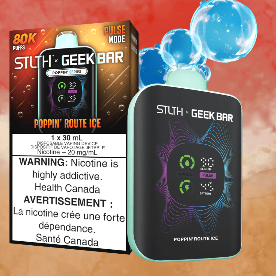 STLTH x Geek Bar 80K Disposable Vape - Poppin' Route Ice 80000 Puffs / 20mg Winkler Vape SuperStore and Bong Shop Manitoba Canada