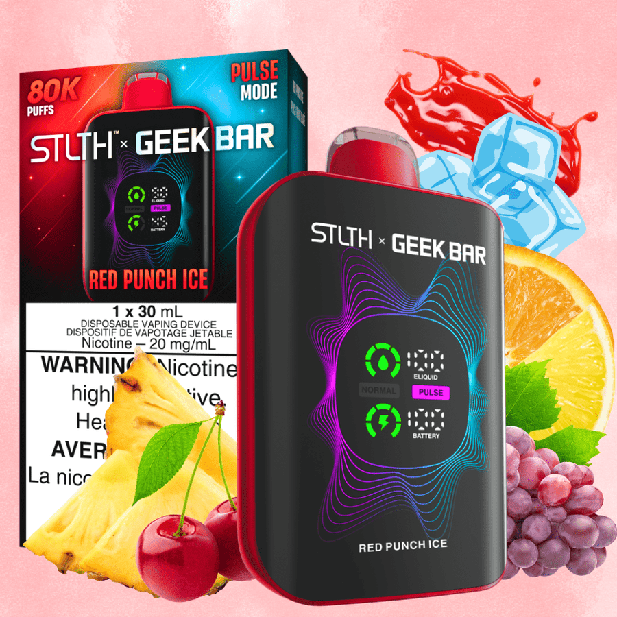 STLTH x Geek Bar 80K Disposable Vape-Red Punch Ice 20mg / 80000 Puffs Winkler Vape SuperStore and Bong Shop Manitoba Canada
