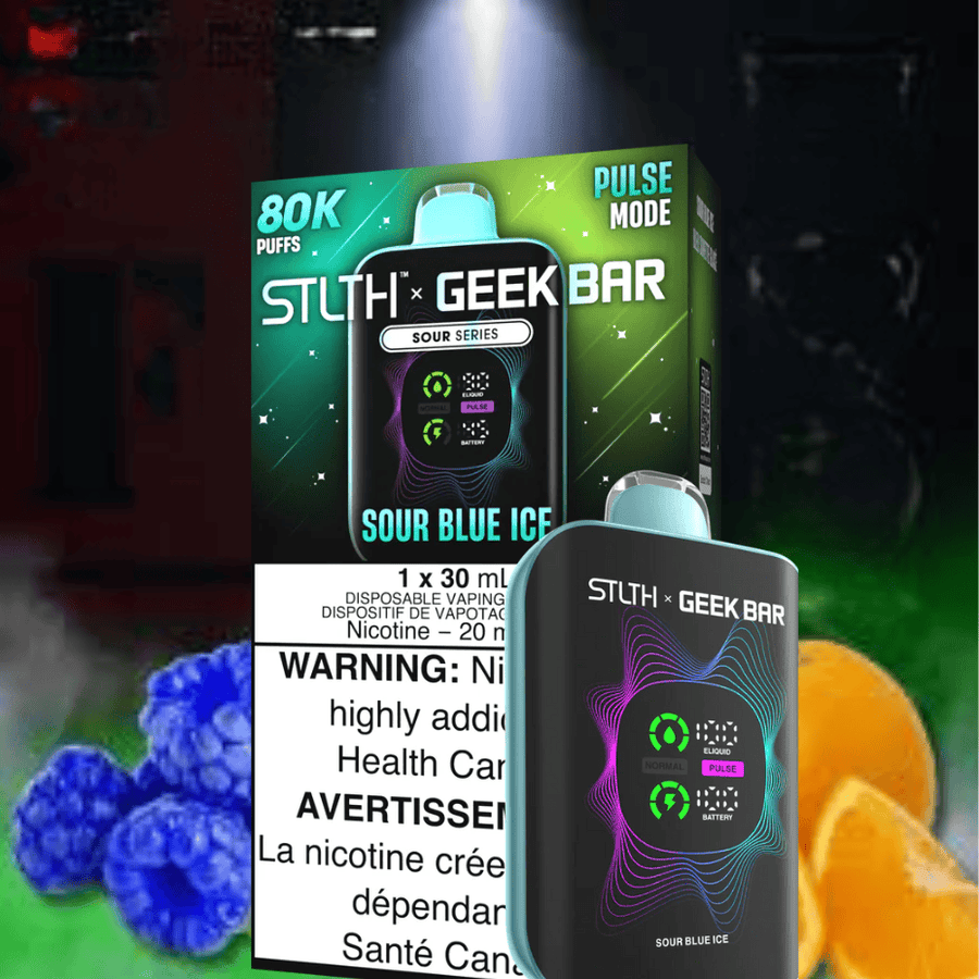 STLTH x Geek Bar 80K Disposable Vape - Sour Blue Ice 80000 / 20mg Winkler Vape SuperStore and Bong Shop Manitoba Canada