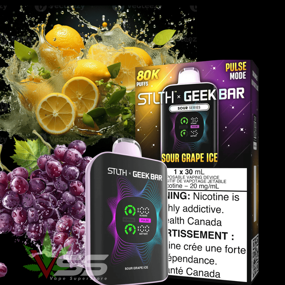 STLTH x Geek Bar 80K Disposable Vape - Sour Grape Ice 80000 / 20mg Winkler Vape SuperStore and Bong Shop Manitoba Canada