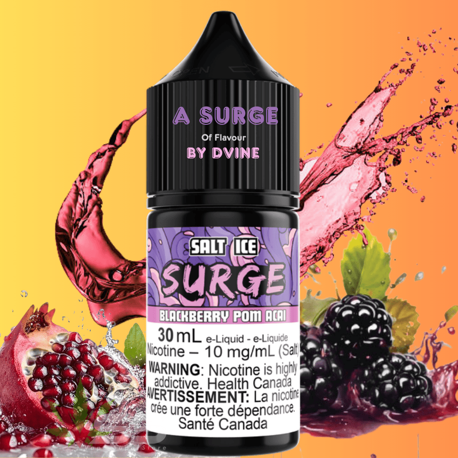 Surge E-Liquid-Blackberry Pom Acai Ice Salt 30ml 10mg Winkler Vape SuperStore and Bong Shop Manitoba Canada