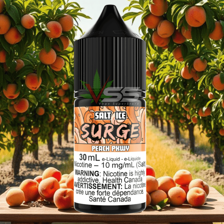 Surge E-Liquid-Peach PKWY Ice Salt 30ml 10mg Winkler Vape SuperStore and Bong Shop Manitoba Canada