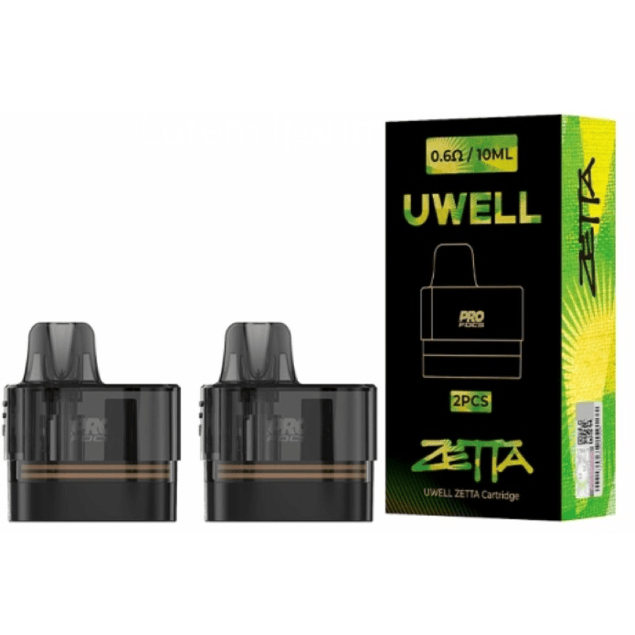 Uwell Zetta Replacement Pods-2/pkg 0.6ohm Winkler Vape SuperStore and Bong Shop Manitoba Canada