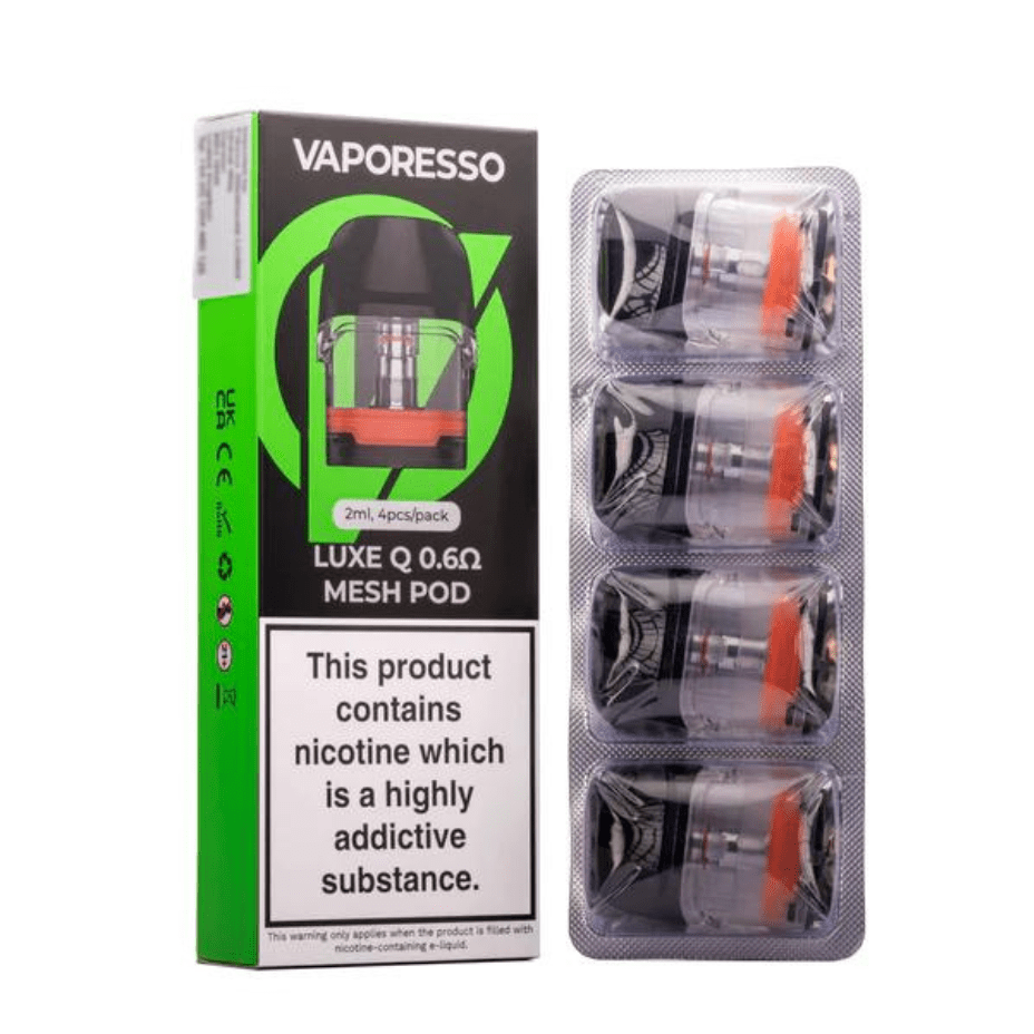 Vaporesso Replacement Pods 0.6ohm Vaporesso Luxe Q Replacement Pod-4pkg Vaporesso Luxe Q Replacement Pod-Winkler Vape SuperStore Manitoba