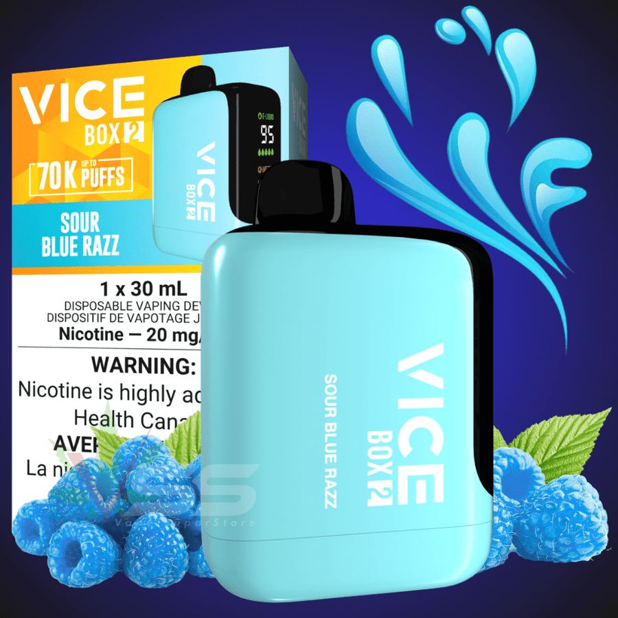 Vice Box 2 70k Disposable Vape-Sour Blue Razz 70000 Puffs / 20mg Winkler Vape SuperStore and Bong Shop Manitoba Canada