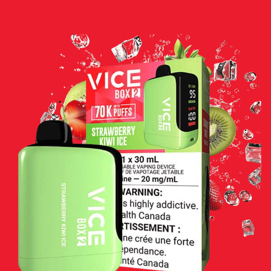 Vice Box 2 70k Disposable Vape-Strawberry Kiwi Ice 70000 Puffs / 20mg Winkler Vape SuperStore and Bong Shop Manitoba Canada
