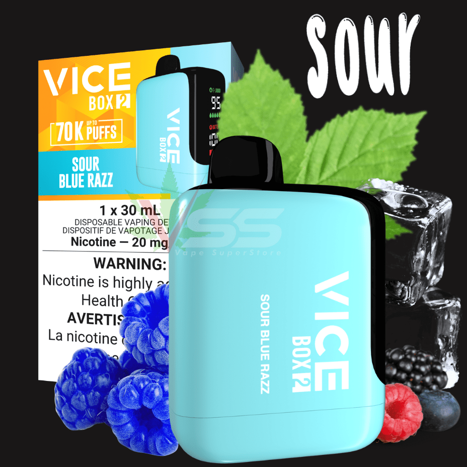 Vice Box 2 Disposable Vape-Sour Blue Razz Winkler Vape SuperStore and Bong Shop Manitoba Canada