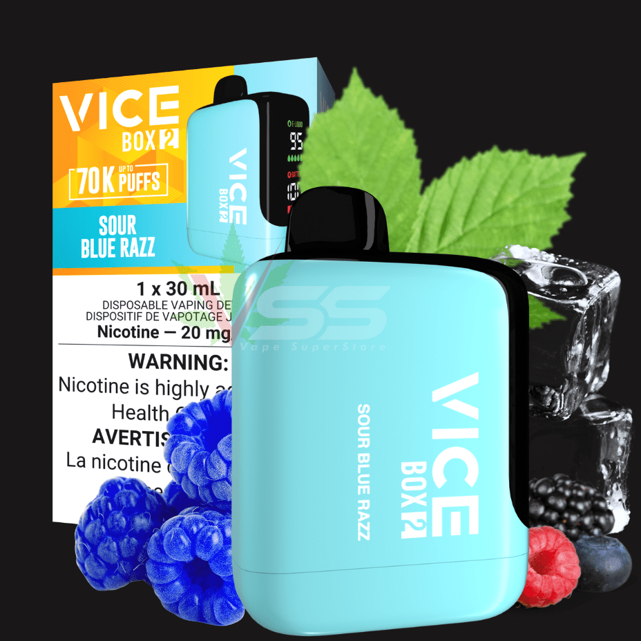 Vice Box 2 Disposable Vape-Sour Blue Razz Winkler Vape SuperStore and Bong Shop Manitoba Canada