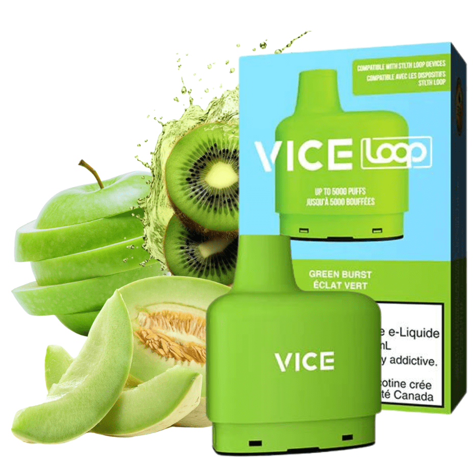 Vice LOOP Closed Pod Systems 20mg / 5000Puffs STLTH Loop Vice Pods-Green Burst STLTH Loop Vice Pods-Green Burst-Winkler Vape SuperStore Manitoba, Canada