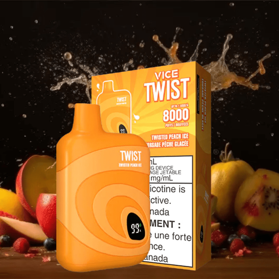 Vice Twist Disposables 8000 Puffs / 20mg Vice Twist 8000 Disposable Vape-Peach Ice Vice Twist 8000 Disposable Vape-Peach Ice-Winkler Vape SuperStore, Manitoba Canada