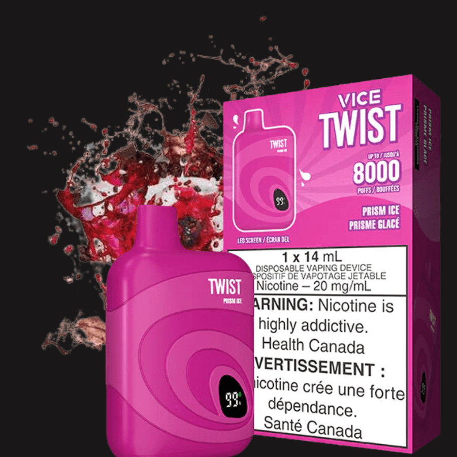 Vice Twist Disposables 8000 Puffs / 20mg Vice Twist Disposable Vape-Prism Ice Vice Twist Disposable Vape-Prism Ice-Winkler Vape SuperStore, Manitoba Canada