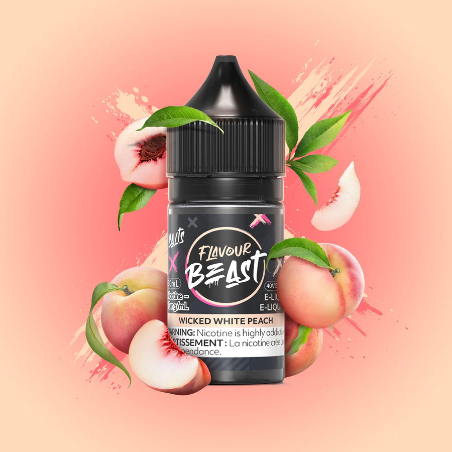 Wicked White Peach Salts by Flavour Beast E-Liquid 30ml / 20mg Winkler Vape SuperStore and Bong Shop Manitoba Canada
