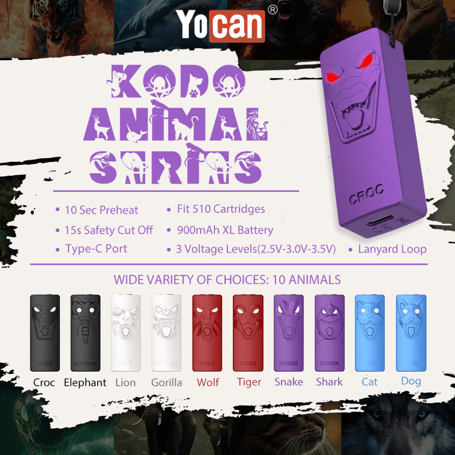 Yocan Kodo Animal Series 510 Battery-900mAh Winkler Vape SuperStore and Bong Shop Manitoba Canada